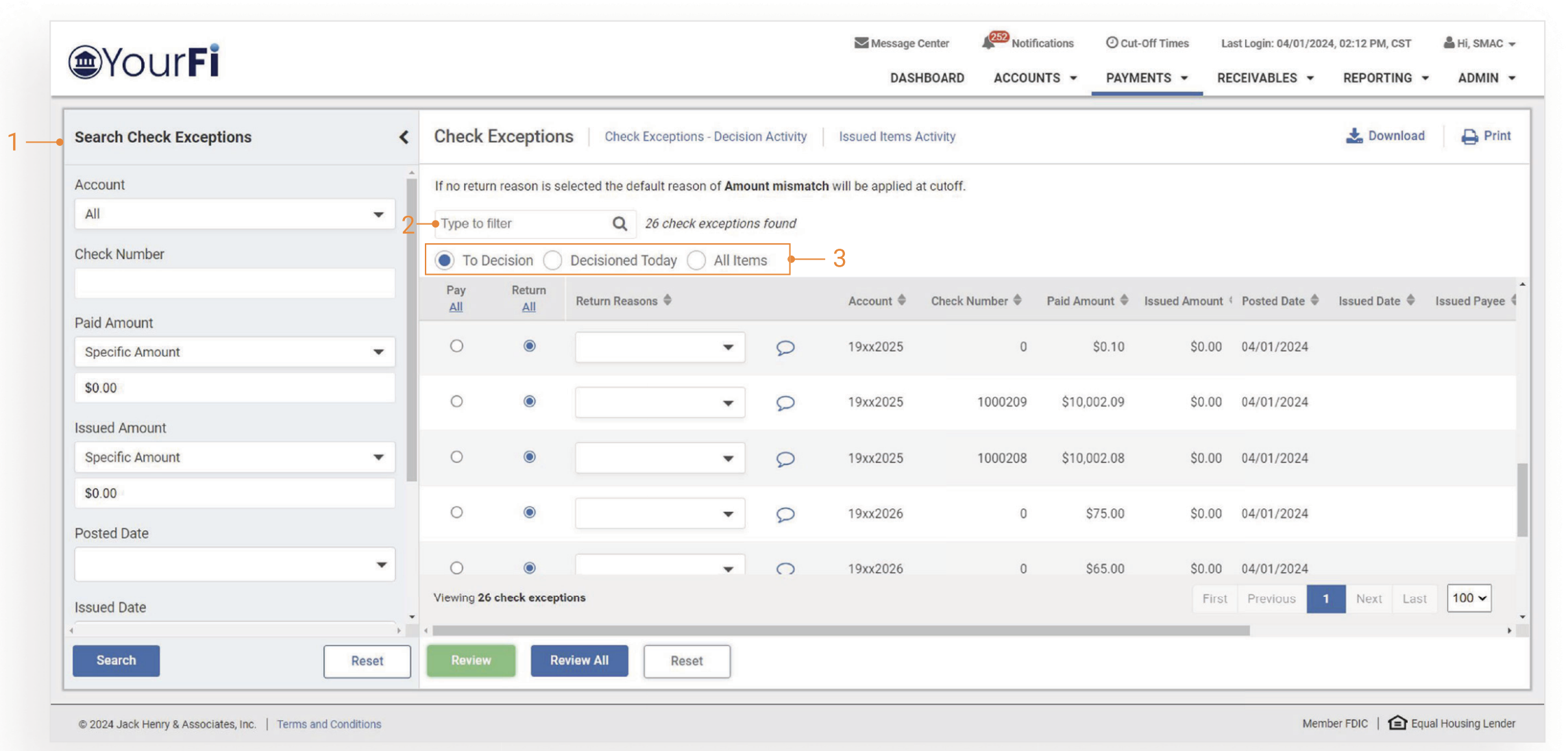 TM QRG Postive Pay Check Exceptions Capture 7