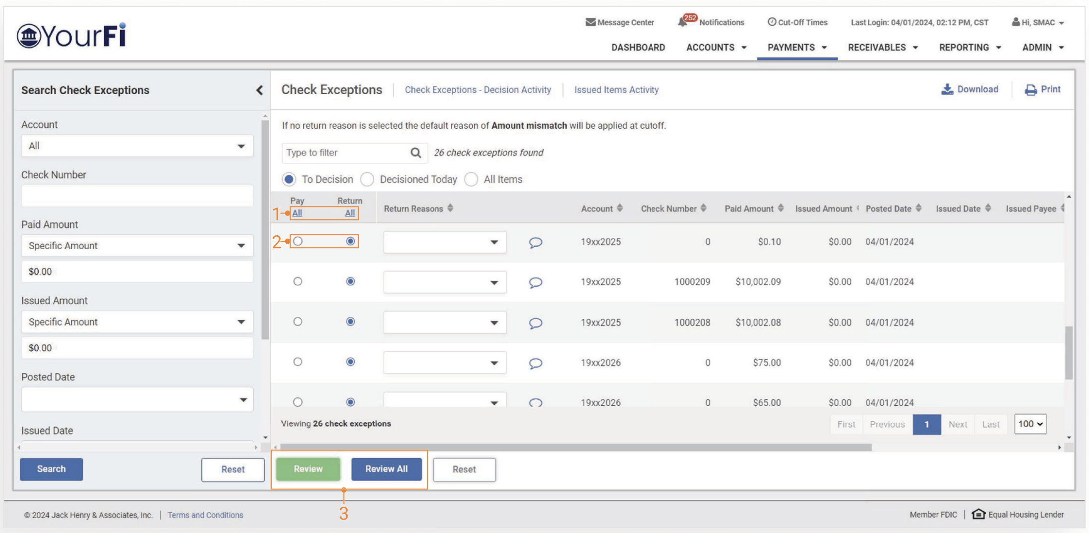 TM QRG Postive Pay Check Exceptions Capture 8