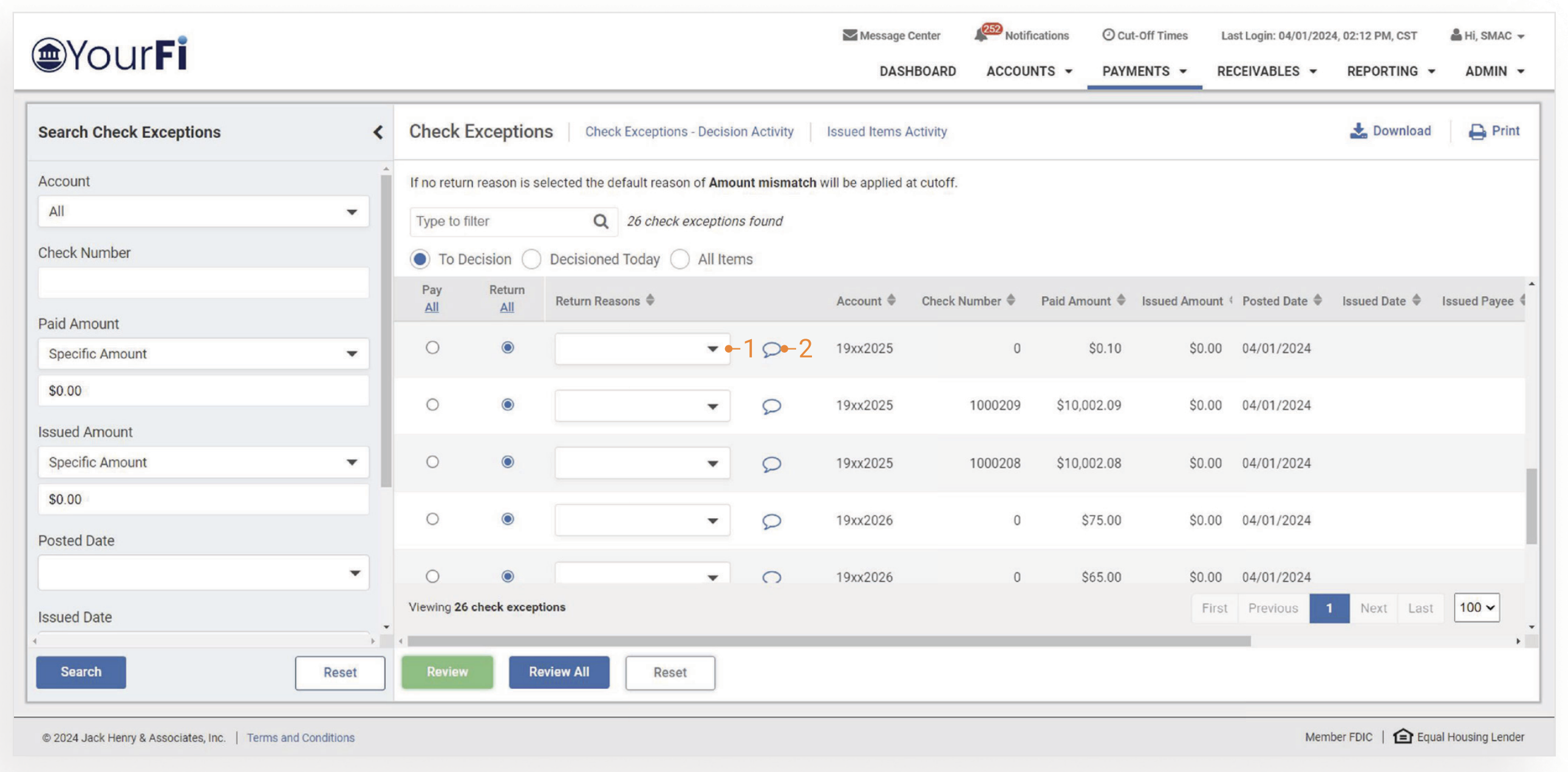 TM QRG Postive Pay Check Exceptions Capture 9